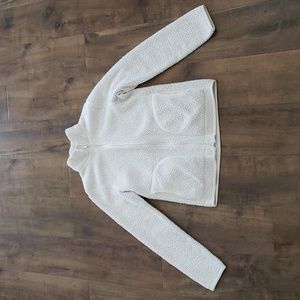 Uniqlo White/Cream Reversible White Fleece Jacket